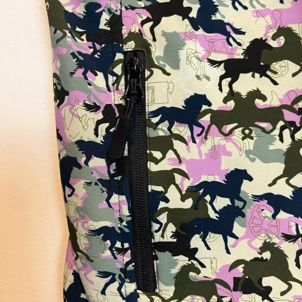 Cowgirl Legend All Over Horse Vest Girls Large Warm Cowgirl Equestrian rodeo